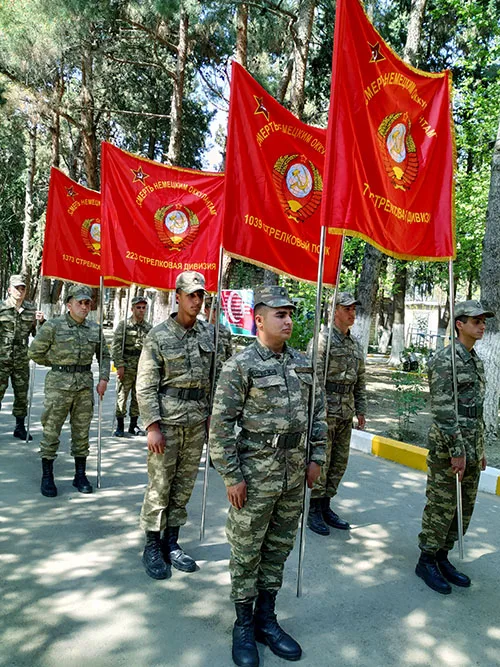 Qələbənin 74-cü ildönümü münasibətilə hərbi hissədə tədbir keçirilib - FOTO