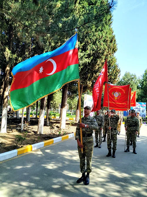 Qələbənin 74-cü ildönümü münasibətilə hərbi hissədə tədbir keçirilib - FOTO