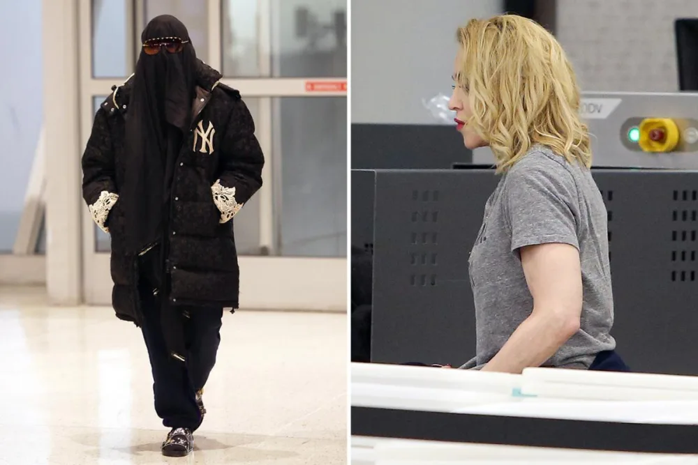 Madonna hava limanına çadrada gəldi və... - FOTO