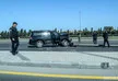 Bakıda avtomobil işıq dirəyini yerindən qoparıb - FOTO