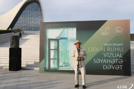 Heydər Əliyev Mərkəzinin parkında Reza Deqatinin sərgisi açılıb - FOTO