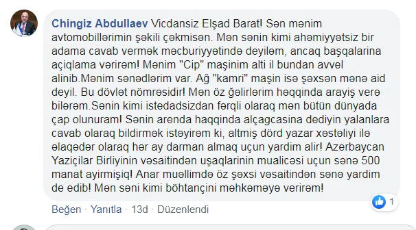 Çingiz Abdullayev gənc yazarı məhkəməyə verir - Fotolar