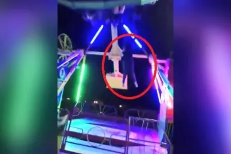 Lunaparkda dəhşət - qadın karuseldən başıaşağı yerə çırpılıb -VİDEO