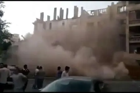 Bakıda yataqxana binasında uçqun - VİDEO