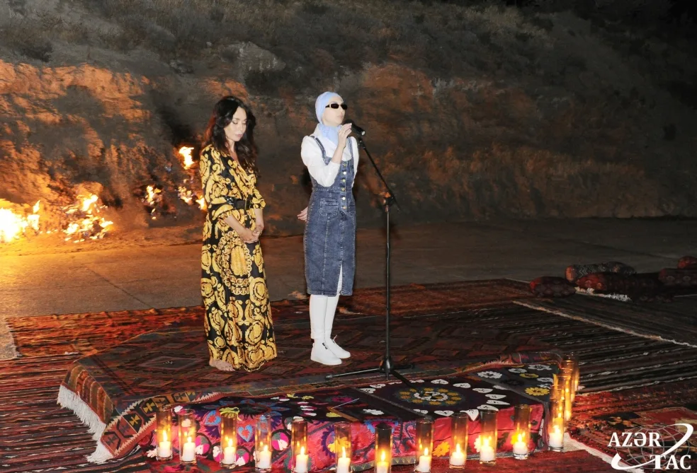 Leyla Əliyeva “Yanardağ” Qoruğunda keçirilən yoqa və poeziya axşamında - İŞTİRAK EDİB - FOTO - VİDEO