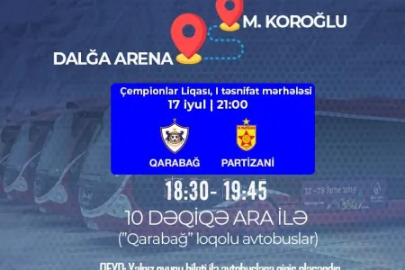 BNA "Qarabağ"ın oyunu üçün xüsusi avtobuslar ayırdı