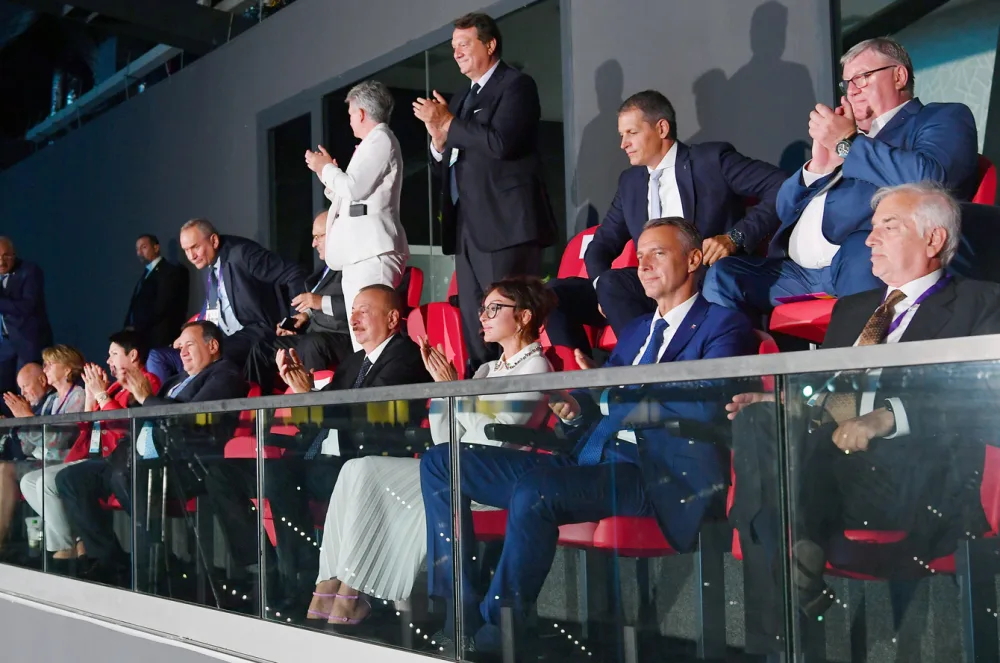 İlham Əliyev XV Avropa Gənclər Yay Olimpiya Festivalının təntənəli - AÇILIŞ MƏRASİMİNDƏ - FOTOLAR