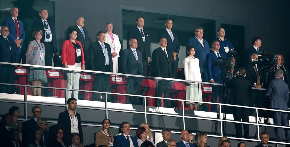 İlham Əliyev XV Avropa Gənclər Yay Olimpiya Festivalının təntənəli - AÇILIŞ MƏRASİMİNDƏ - FOTOLAR