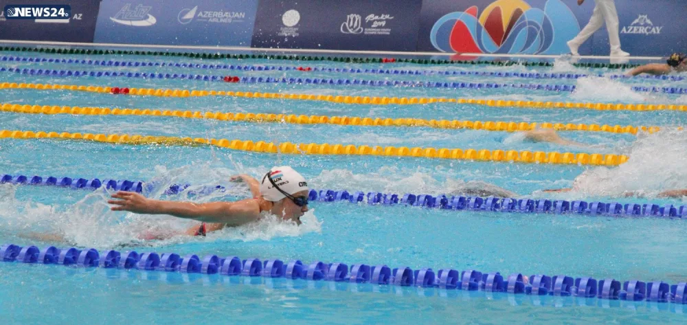 Üzgüçülük yarışlarının növbəti qalibləri müəyyənləşib - FOTOLAR