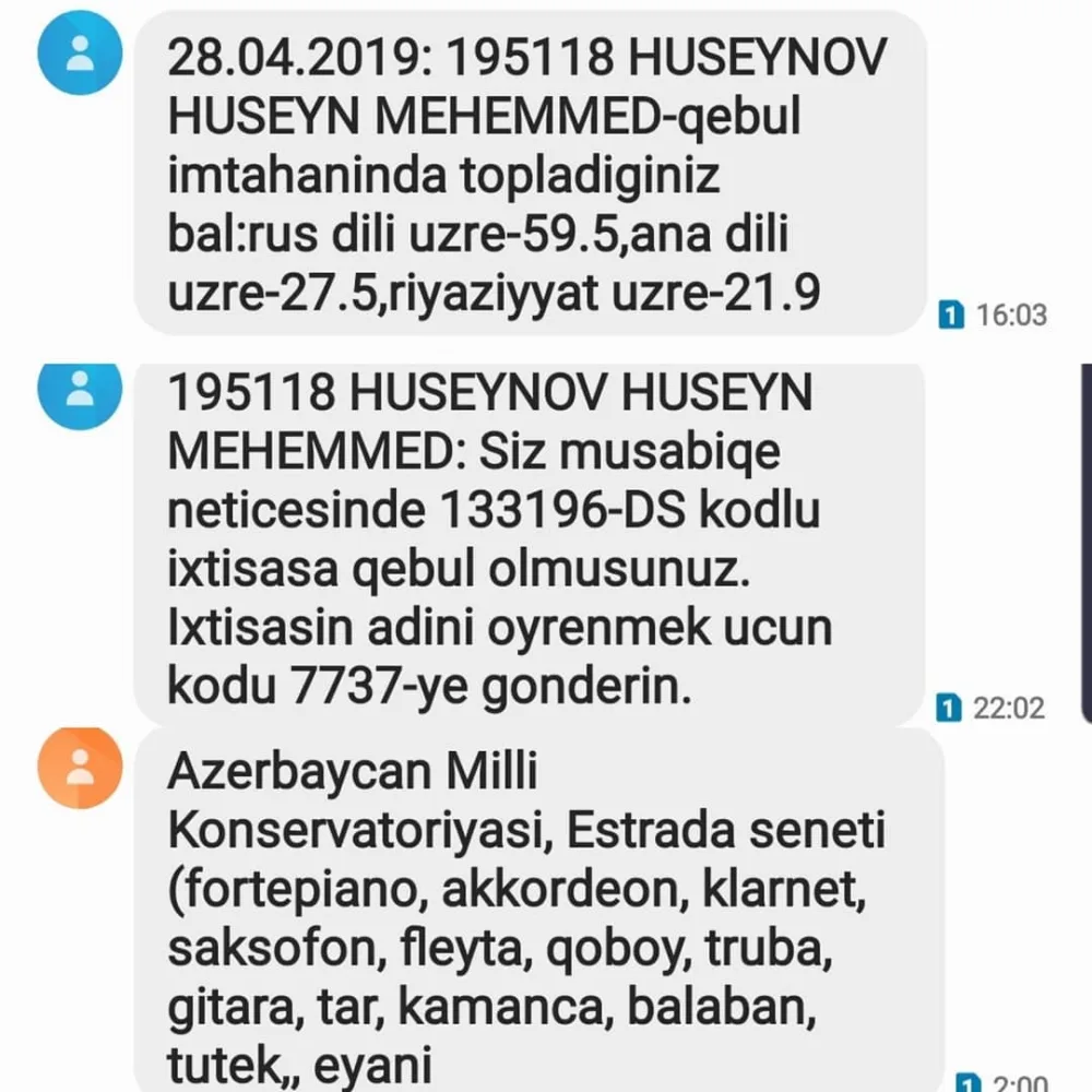 Hüseyn 35 yaşında - TƏLƏBƏ OLDU