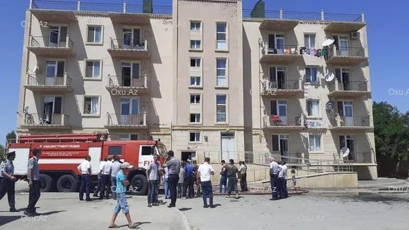Şabranda əlillərin binasında yanğın: - YEDDİ YARALI - YENİLƏNİB - FOTO