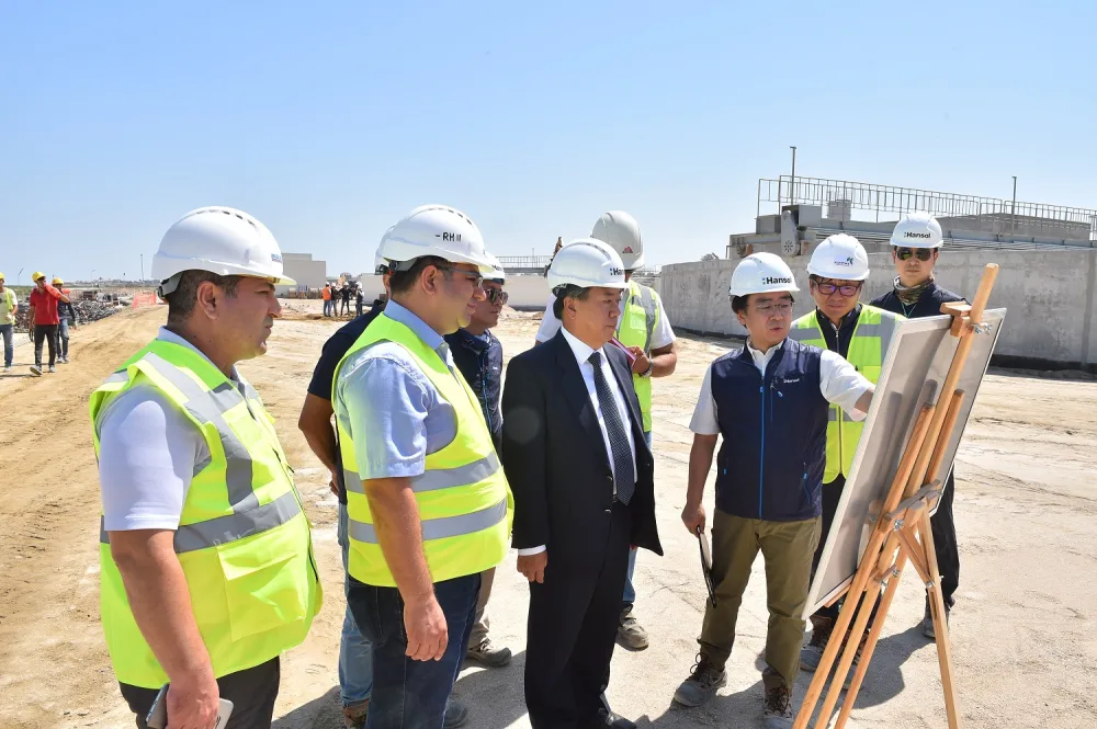 Koreya səfiri "Pirşağı Sutəmizləyici Qurğusu”nun - tikinti sahəsində -FOTO