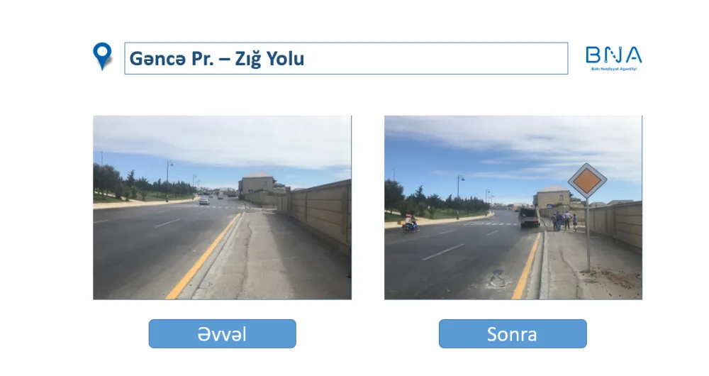 Bakıda 1500-dən artıq yol nişanı YENİLƏNDİ - BNA - FOTO
