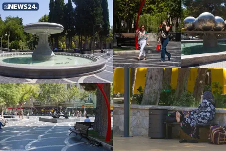 40 dərəcə istidə fəvvarəsiz FƏVVARƏLƏR MEYDANI - FOTOSESSİYA