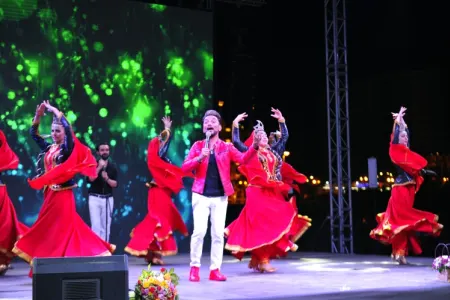 Faiq Ağayevin Heydər Əliyev Mərkəzinin parkında konserti olub
