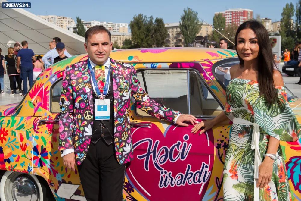 Klassik avtomobillərin yürüşü - Hacı Nurana allı-güllü maşın hədiyyə olundu - -FOTO-VİDEO