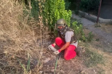 Ağstafada məişət tullantıları sahəsində top mərmisi tapılıb