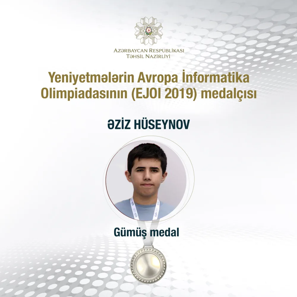 Azərbaycanlı məktəbli Avropa İnformatika Olimpiadasında - GÜMÜŞ MEDAL QAZANDI