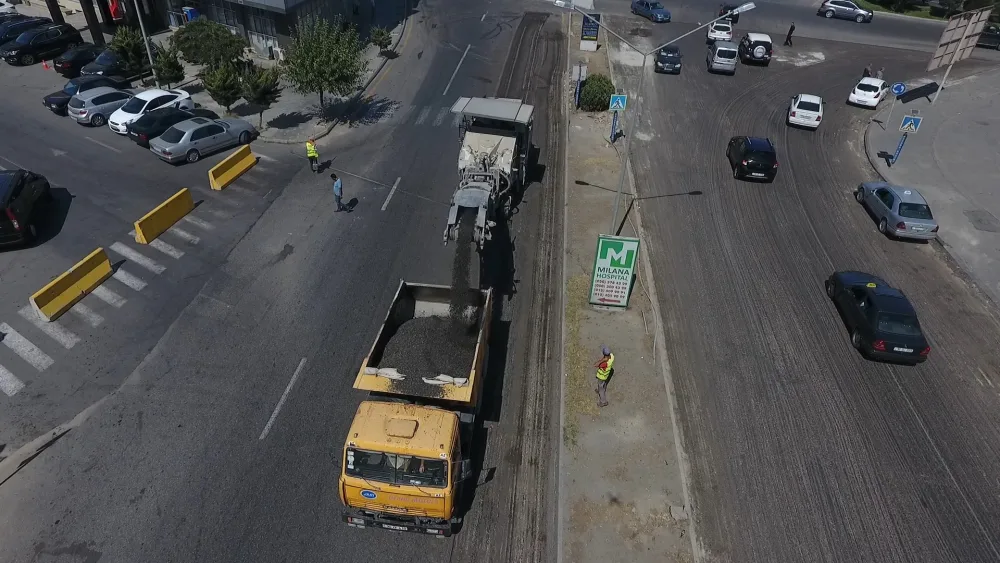 Nərimanov rayonunda müasir yol infrastrukturu - YARADILIR - FOTO