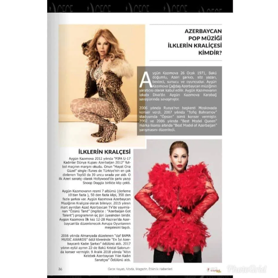 Türkiyə jurnalı Aygündən yazdı: - "Azərbaycanın Madonnası" - FOTO