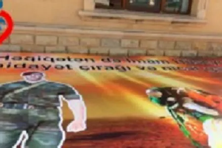 Polis məscidin divarından Mübariz İbrahimovun şəklini sökdürdü - VİDEO