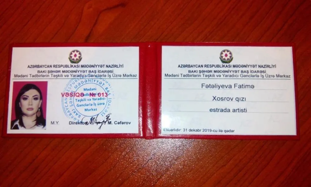Mədəniyyət Nazirliyi tərəfindən - Rəqqasə Fatiməyə vəsiqə verildi