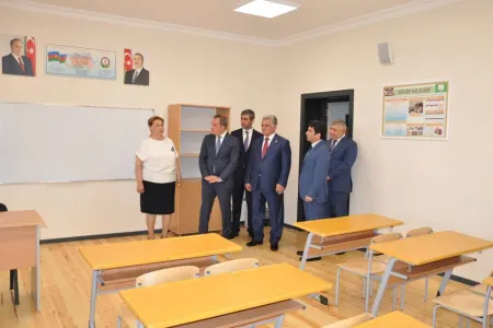 Biləsuvarda yeni məktəbin açılışı oldu- - Təhsil naziri açılışda FOTOLAR