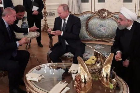 Ərdoğan Putin və Ruhanini - ƏNCİRƏ QONAQ ETDİ - FOTO - VİDEO