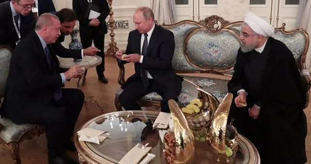Ərdoğan Putin və Ruhanini - ƏNCİRƏ QONAQ ETDİ - FOTO - VİDEO
