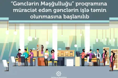 Xəbərlər “Gənclərin Məşğulluğu” proqramına müraciət edənlərin - işlə təmin olunmasına başlanılıb