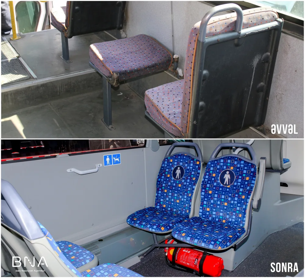 Bakıya 18 metrlik avtobuslar gətirildi, - KÖHNƏLƏRƏ YENİ MEXANİZMLƏR QURAŞDIRILDI - FOTO