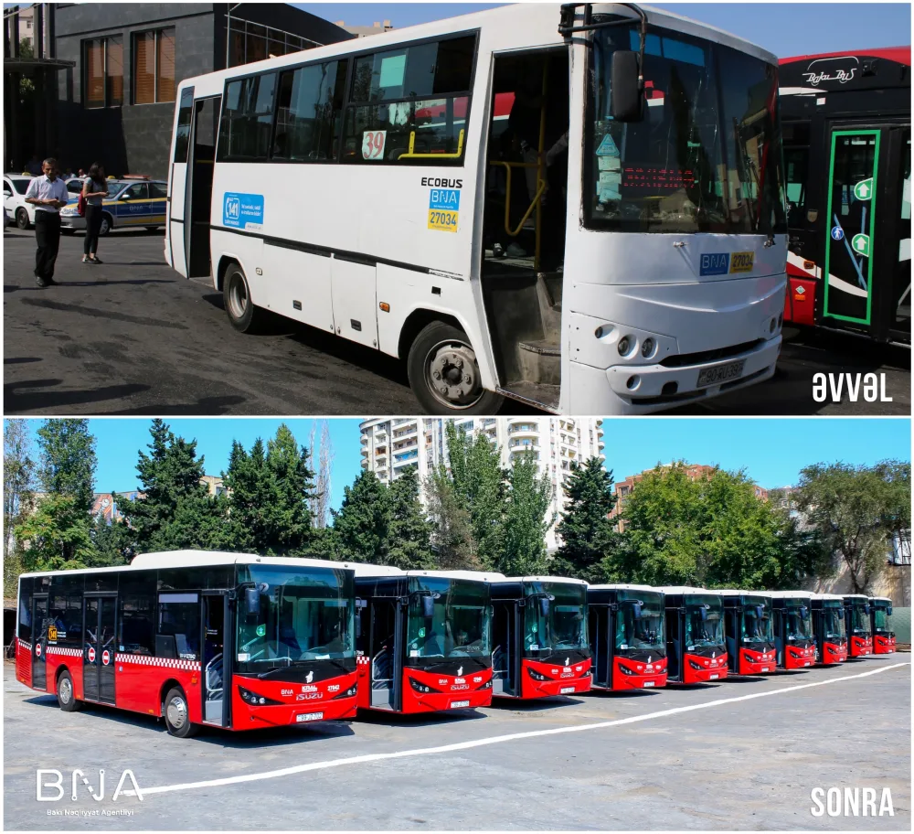 Bakıya 18 metrlik avtobuslar gətirildi, - KÖHNƏLƏRƏ YENİ MEXANİZMLƏR QURAŞDIRILDI - FOTO