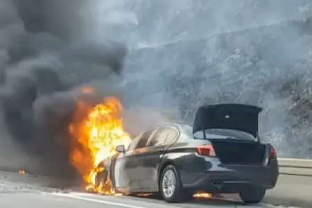Bakıda "BMW" od tutub - YANDI