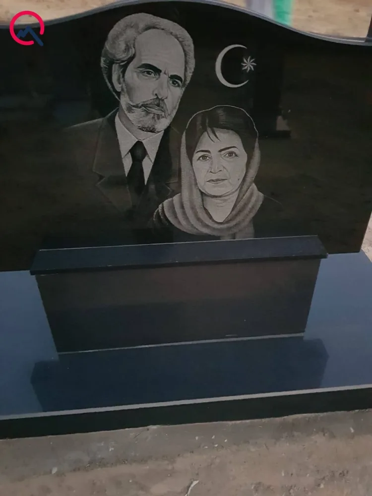 Elçibəyin xanımının məzarı - birgə rəsmi həkk olunub -Foto
