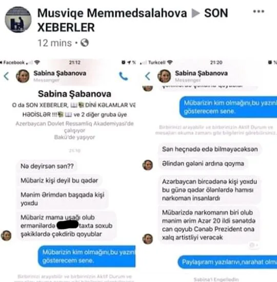 Azər Axşamın həyat yoldaşı Mübariz İbrahimovu təhqir etdi