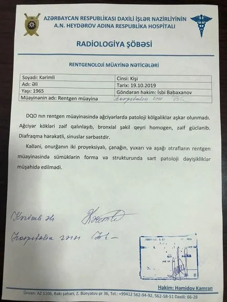 DİN Hospitalının rəisi - Əli Kərimlinin böhtanlarına cavab verdi