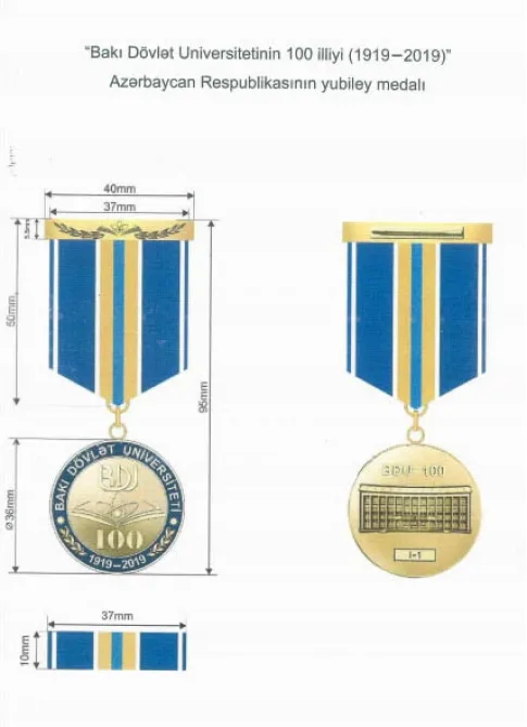 “Bakı Dövlət Universitetinin 100 illiyi" medalının - TƏSVİRİ - FOTO