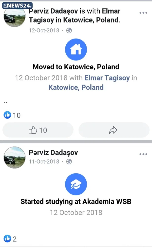 Faciə! Polşada vəfat edən tələbəmizin son paylaşımları - ürək dağladı -FOTOLAR