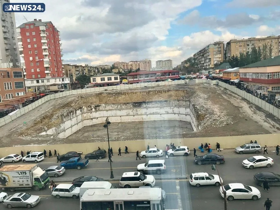 Tamamilə sökülən “Diqlas”ın yerindən SON VƏZİYYƏT - FOTO