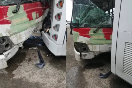 Nizamidə iki avtobus toqquşdu - 8 nəfər XƏSTƏXANADA