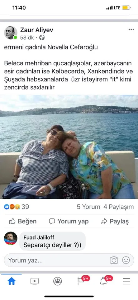 “Ona deyərdim ki, yanımda əyləşmə?” - Cəfəroğlu erməni qadınla fotosundan danışdı