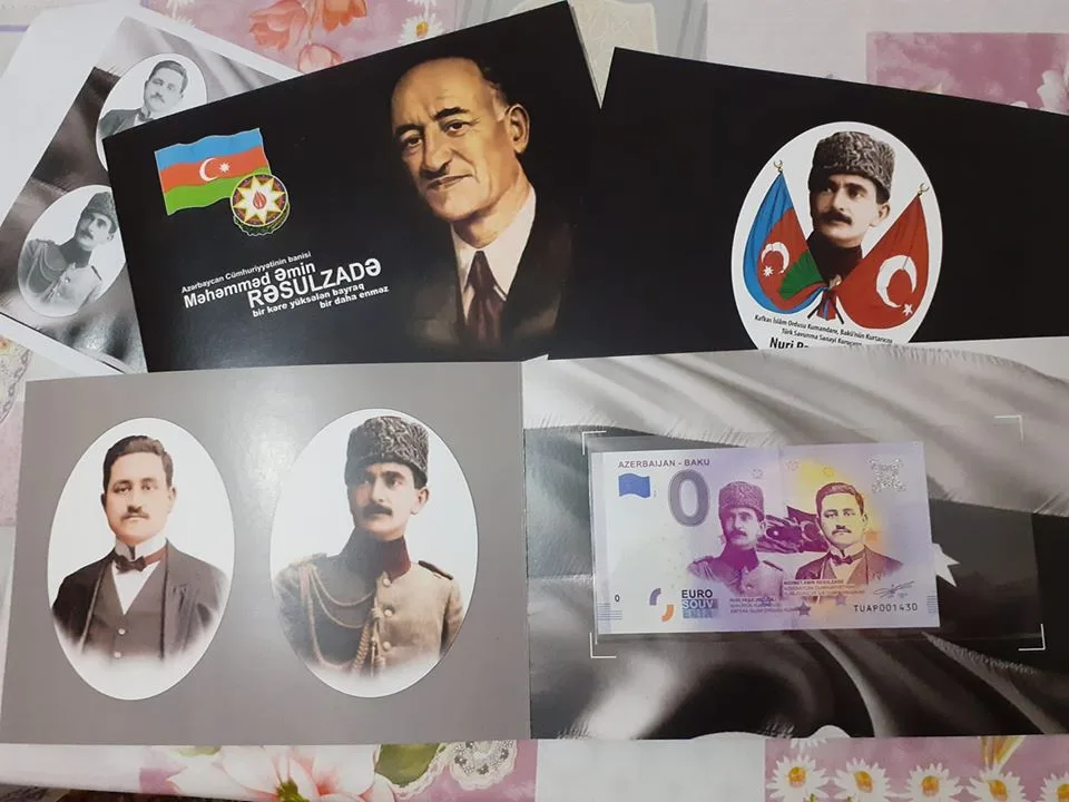 Rəsulzadə və Nuru Paşanın birgə rəsmi olan avro çap olundu - -FOTO