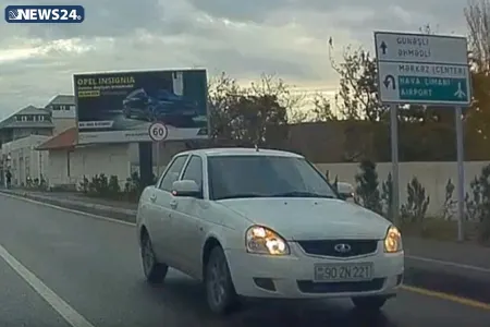 Bakıda “Priora” sürücüsü hamını şoka saldı - – VİDEO