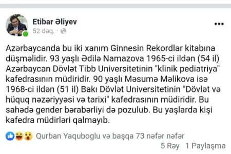 Azərbaycanda 54 ildir müdir işləyən şəxs var - – ŞOK FAKTLAR