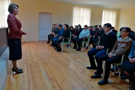 Məhəbbət Vəliyeva Beyləqan rayonunda orta məktəbdə olub - FOTOLAR