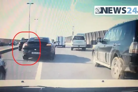 Bakıda lüks “Porsche Panameira” qəzaya düşdü - – HADİSƏ ANI – VİDEO