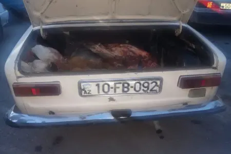 Avtomobildə 45 kiloqram at əti - AŞKARLANDI - FOTO