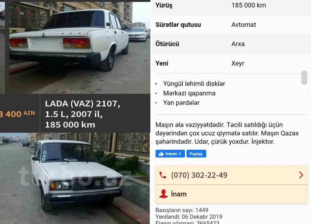Maşın satmaq adı ilə insanları - SOYDU - FOTOLAR