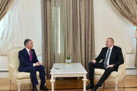 Prezident İlham Əliyev Qazaxıstan Parlamenti Məclisinin Sədrini qəbul edib - FOTO