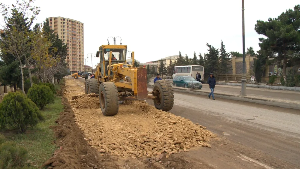 Xırdalanın yol infrastrukturu yenilənir - FOTOLAR
